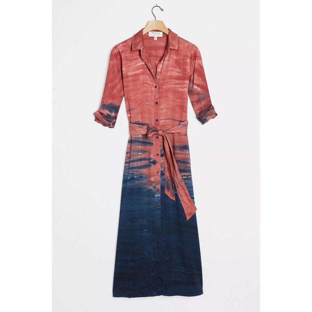 Anthropologie Red to Navy Ombre Maxi Dress - Picture 6 of 6